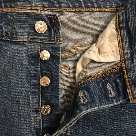 LEVI’S Premium Denim 510 S High Rise Raw Hem Medium Wash Straight Leg Je… - Picture 10 of 14